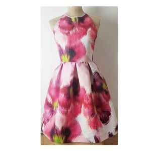 Ted Baker Cesilia Pansy skater dress no size tag xs small 0/2 floral